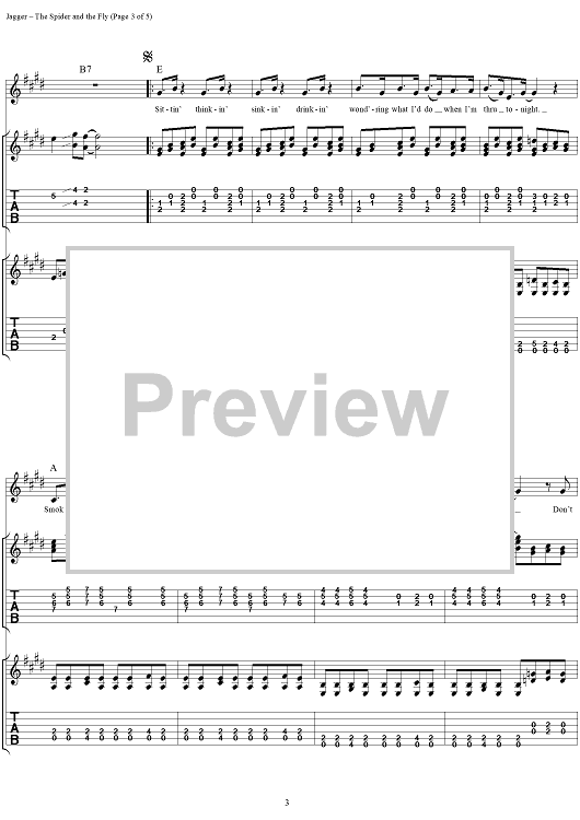 The Spider and the Fly" Sheet Music by The Rolling Stones for